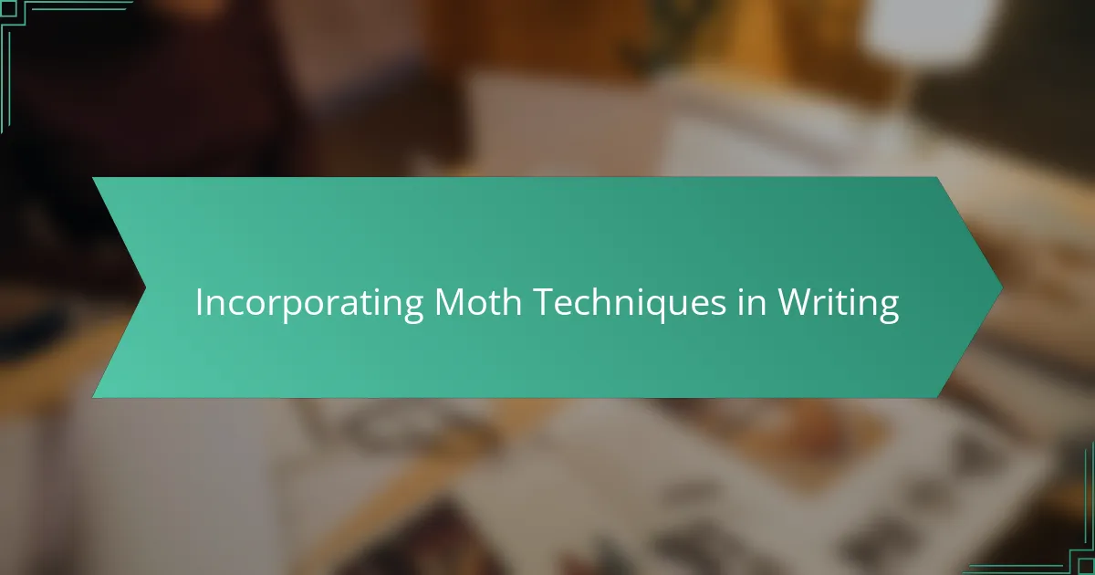 Incorporating Moth Techniques in Writing
