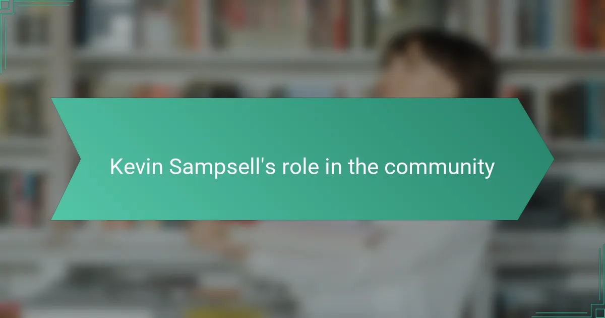 Kevin Sampsell's role in the community