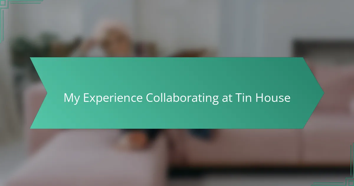 My Experience Collaborating at Tin House