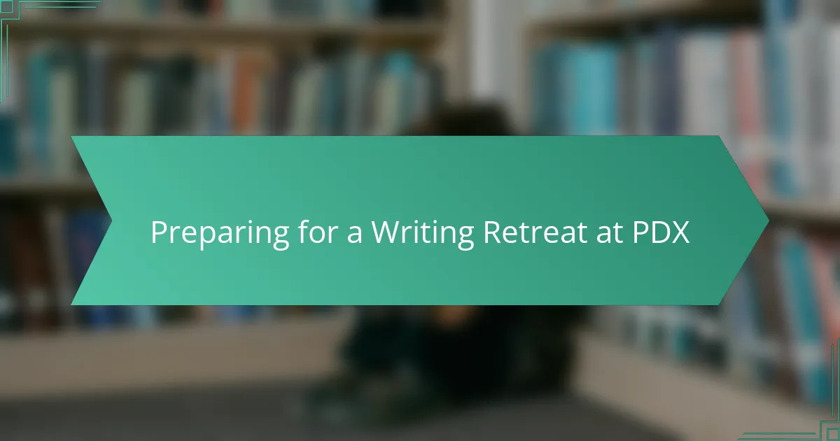 Preparing for a Writing Retreat at PDX