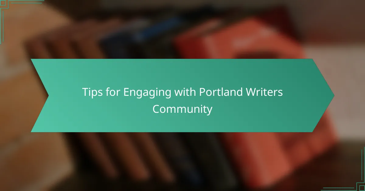 Tips for Engaging with Portland Writers Community